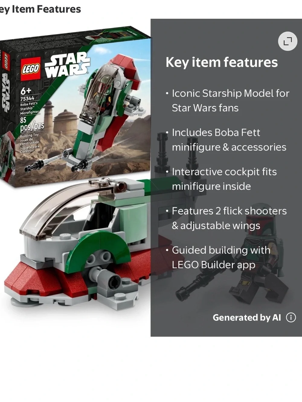 LEGO Star Wars Green and Red Boba Fett Speeder Set